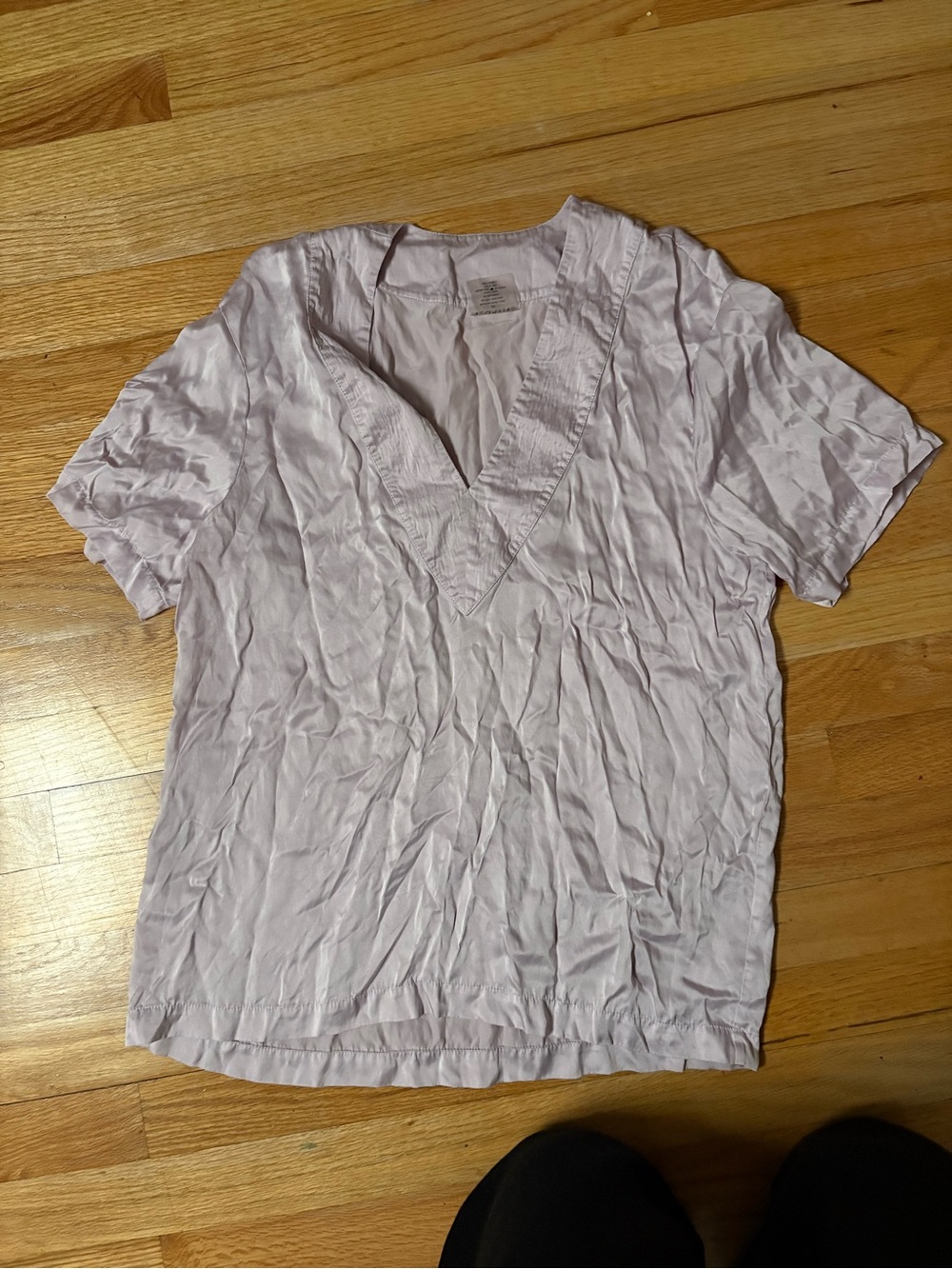 Negative Underwear Silk Light Pink V-Neck Sleep Shirt